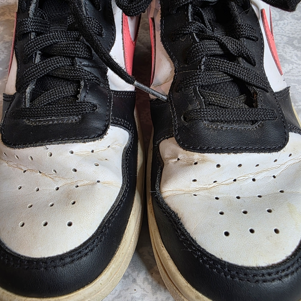 Nike Court Borough Mid 2 sneakers Pink, Black, And White Girls Size 6 - Picture 4 of 7